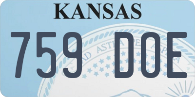 KS license plate 759DOE