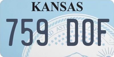 KS license plate 759DOF