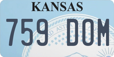 KS license plate 759DOM