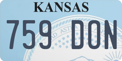KS license plate 759DON