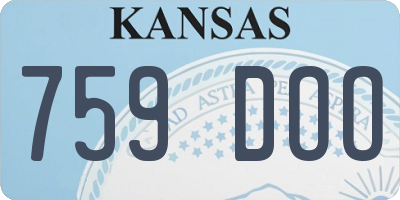 KS license plate 759DOO