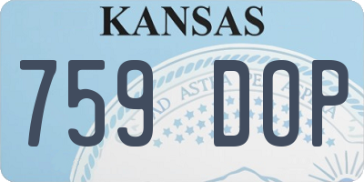 KS license plate 759DOP
