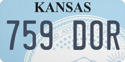 KS license plate 759DOR