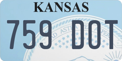 KS license plate 759DOT