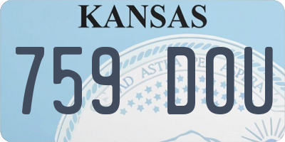 KS license plate 759DOU