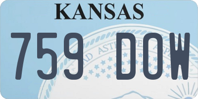 KS license plate 759DOW
