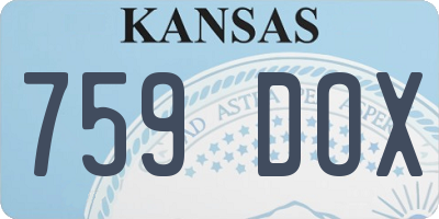 KS license plate 759DOX