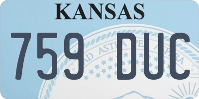 KS license plate 759DUC