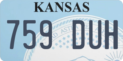KS license plate 759DUH