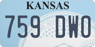 KS license plate 759DWO