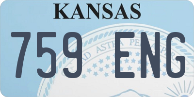 KS license plate 759ENG