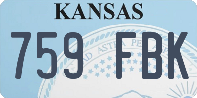 KS license plate 759FBK