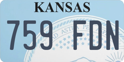 KS license plate 759FDN