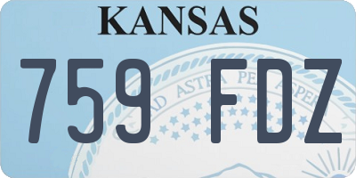 KS license plate 759FDZ