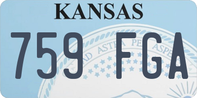 KS license plate 759FGA