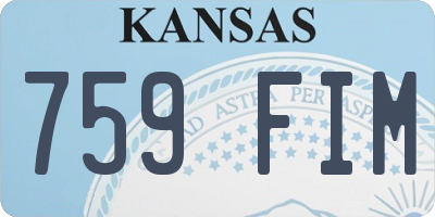 KS license plate 759FIM