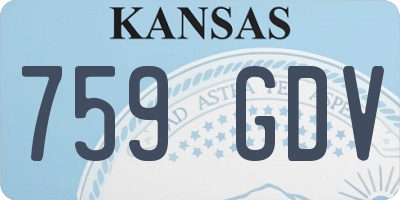KS license plate 759GDV