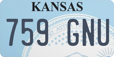 KS license plate 759GNU
