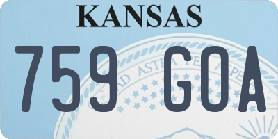 KS license plate 759GOA