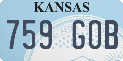 KS license plate 759GOB