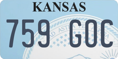 KS license plate 759GOC