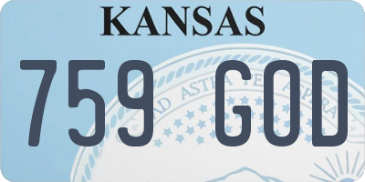 KS license plate 759GOD