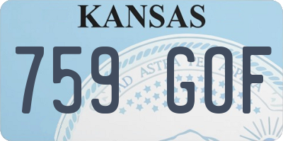 KS license plate 759GOF