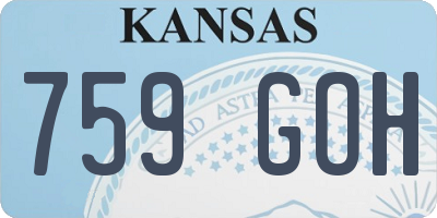 KS license plate 759GOH