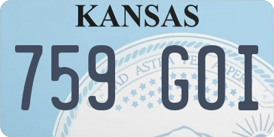 KS license plate 759GOI