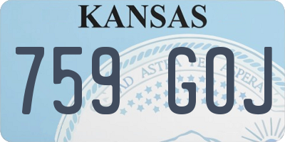 KS license plate 759GOJ