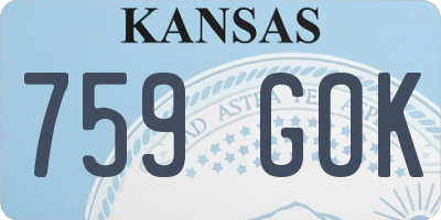 KS license plate 759GOK