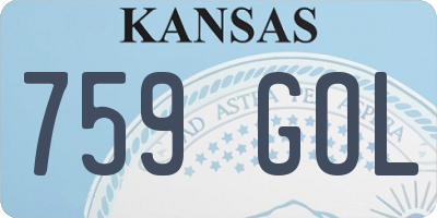 KS license plate 759GOL