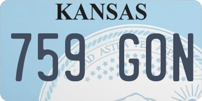KS license plate 759GON