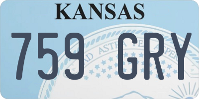 KS license plate 759GRY