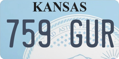 KS license plate 759GUR