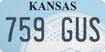 KS license plate 759GUS