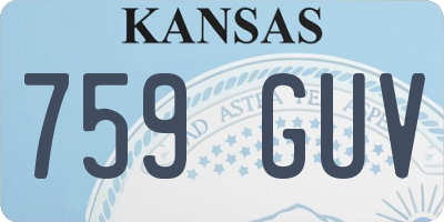 KS license plate 759GUV