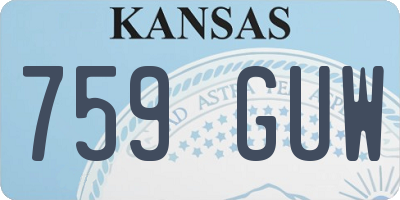 KS license plate 759GUW