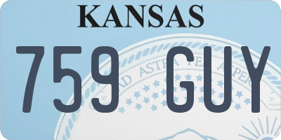 KS license plate 759GUY