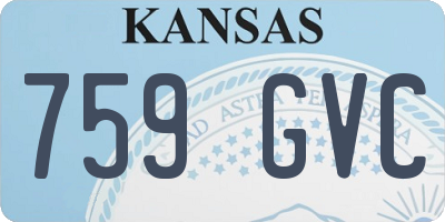 KS license plate 759GVC