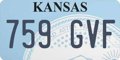KS license plate 759GVF