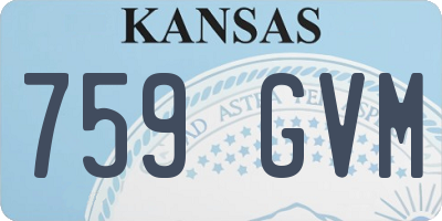 KS license plate 759GVM