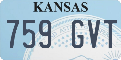 KS license plate 759GVT