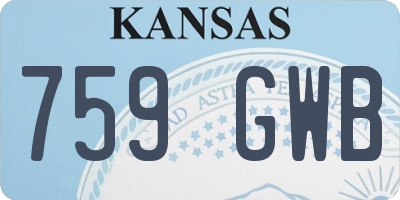 KS license plate 759GWB