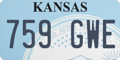 KS license plate 759GWE
