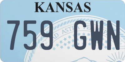 KS license plate 759GWN
