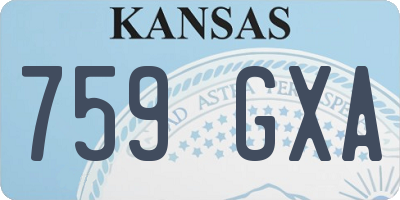 KS license plate 759GXA