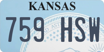 KS license plate 759HSW