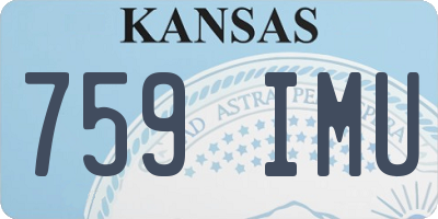 KS license plate 759IMU