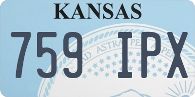 KS license plate 759IPX